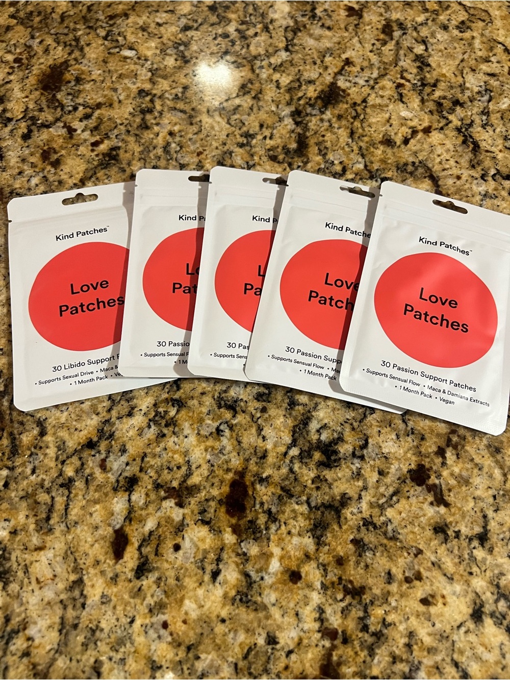 Love Patches - Red Libido Support Patches (30 Count) per pack .. you get 5 packs